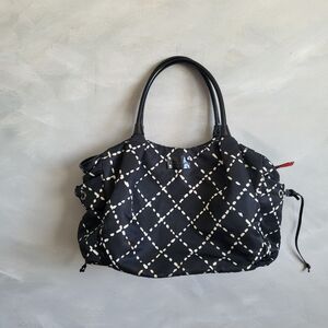 Kate Spade Stevie Large Diaper Bag Sew Be It Black and White 20 x 10 x 8'D